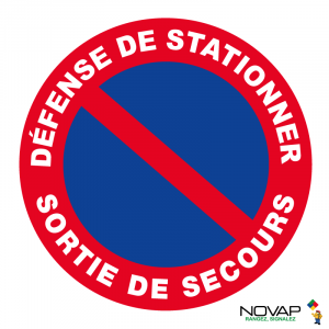 Panneau Défense de stationner - Sortie de secours - Novap
