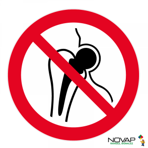 Panneau interdit aux porteurs d'implants métalliques - Novap