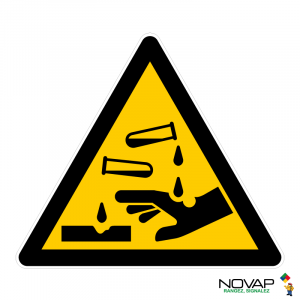 Panneau Danger substances corrosives - Novap