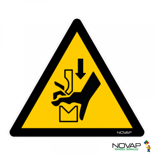Panneau Danger écrasement de la main dans une presse plieuse - Novap