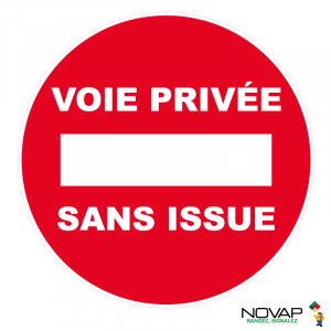 Panneau Voie privée - Sans issue - Novap