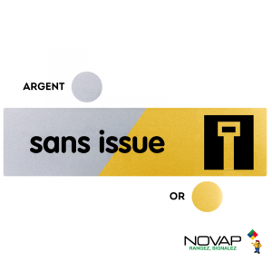Plaquette Sans issue 170x45 - Argent & Or - NOVAP