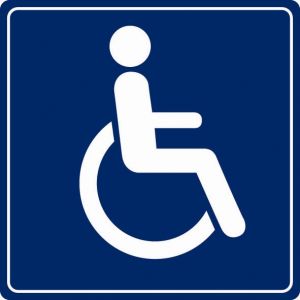 Plaquette de porte WC handicapés - Plexiglas couleur 90x90mm - 4033969