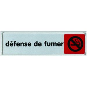 Plaquette de porte Défense de fumer (texte) - Plexiglas couleur 170x45mm - 4032818