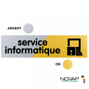 Plaquette Service Informatique 170x45 - Argent & Or - NOVAP