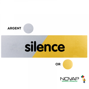 Plaquette Silence 170x45 - Argent & Or - NOVAP