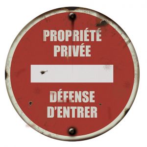 Panneau vintage Propriété privée défense d'entrer - Rigide Ø300mm - 4019192