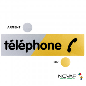 Plaquette Téléphone 170x45 - Argent & Or - NOVAP