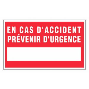 Panneau En cas d'accident prévenir ... - Rigide 330x200mm - 4160658