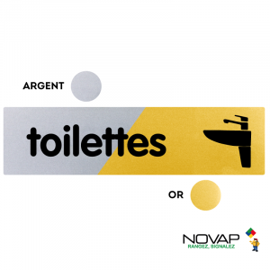 Plaquette Toilettes 170x45 - Argent & Or - NOVAP