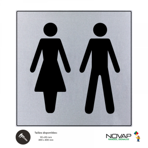 Plaquette toilettes hommes femmes - ISO 7001 - NOVAP