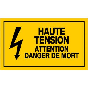 Panneau Haute tension attention danger de mort - Rigide 330x200mm - 4161297
