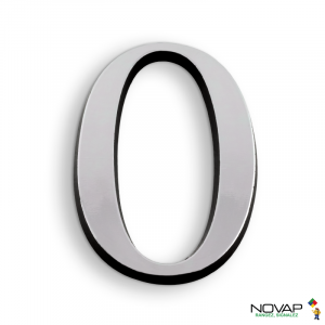 Chiffre 0 en relief autocollant - Argent