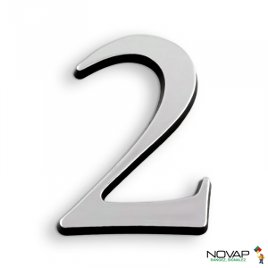 Chiffre 2 en relief autocollant - Argent