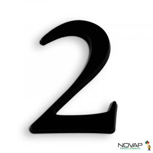 Chiffre 2 en relief autocollant - Noir