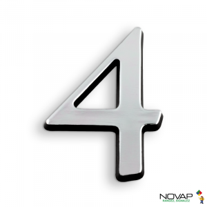 Chiffre 4 en relief autocollant - Argent