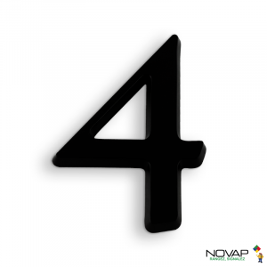 Chiffre 4 en relief autocollant - Noir