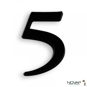 Chiffre 5 en relief autocollant - Noir