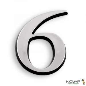 Chiffre 6 en relief autocollant - Argent