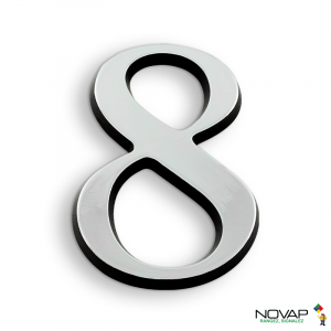 Chiffre 8 en relief autocollant - Argent