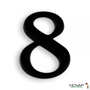 Chiffre 8 en relief autocollant - Noir