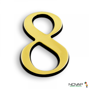 Chiffre 8 en relief autocollant - Or