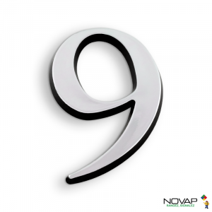 Chiffre 9 en relief autocollant - Argent