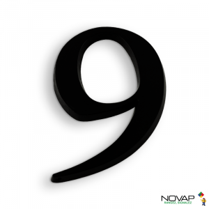 Chiffre 9 en relief autocollant - Noir