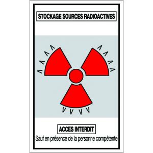 Panneau Danger de zone Stockage sources radioactives - Rigide 330x200mm - 4161440