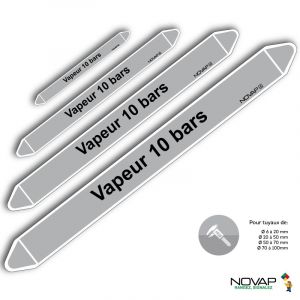 Marqueurs de tuyauterie - Vapeur 10 bars - Novap