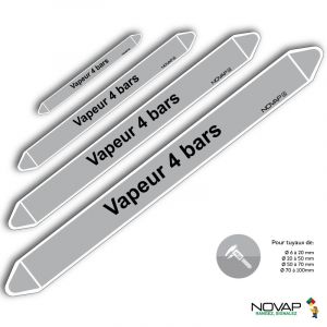 Marqueurs de tuyauterie - Vapeur 4 bars - Novap