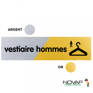 Plaquette Vestiaire hommes 170x45 - Argent & Or - NOVAP