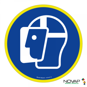 Panneau Port de la visière de protection obligatoire - haute visibilité - Novap