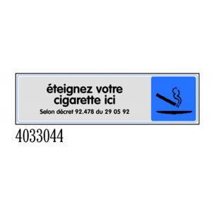 Plaquette de porte Eteignez votre cigarette ici - Plexiglas couleur 170x45mm - 4033044