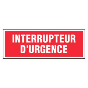 Panneau Interrupteur urgence - Rigide 330x120mm - 4140209