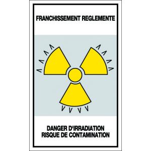 Panneau Danger de zone Franchissement réglementé dangerd'irridiation - Rigide 330x200mm - 4161488
