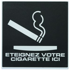 Plaque de porte Eteignez votre cigarette ici - Europe design 200x200mm - 4280219