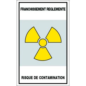 Panneau Danger de zone Franchissement réglementé risque contamination - Rigide 330x200mm - 4161501