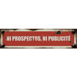 Plaquette vintage Ni prospectus ni publicité - Rigide 170x45mm - 4019376