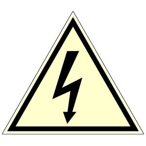 Panneau photoluminescent Danger éléctrique - Rigide Triangle 100mm - 4189048