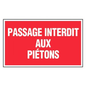 Panneau Passage interdit aux piétons - Rigide 330x200mm - 4160382