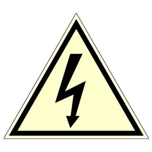 Panneau photoluminescent Danger éléctrique - Rigide Triangle 300mm - 4209043