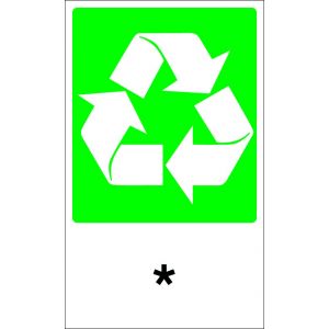 Panneau Recyclage dechets (texte à inscrire par l'utilisateur) - Rigide 330x200mm - 4161075