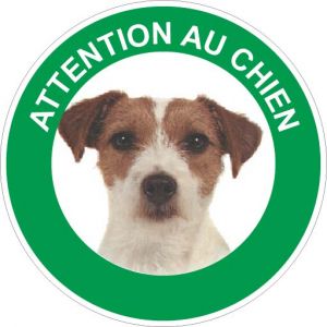 Panneau Attention au chien Parson jack russel terrier - Rigide Ø180mm - 4040486