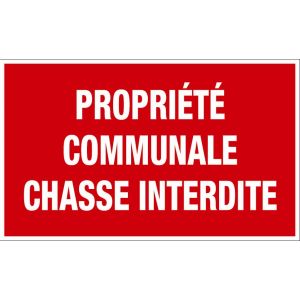 Panneau Chasse interdite propriété communale - Rigide 330x200mm - 4160672