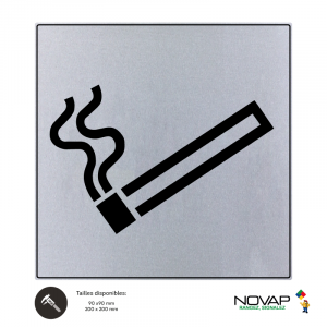 Plaquette Zone fumeurs - ISO 7001 - NOVAP