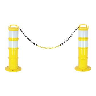 Kit de 2 balises modulables Jaune avec deux bandes rétroréfléchissantes - Novap