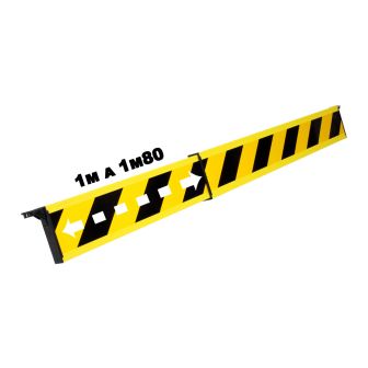 Barrière téléscopique 1 à 1,80m rétroréfléchissante Jaune/Noire Hachuré - Novap