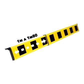 Barrière téléscopique 1 à 1,80m rétroréfléchissante Jaune/Noire type K2 - Novap