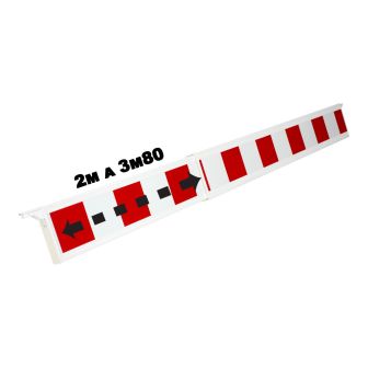 Barrière téléscopique 2 à 3,80m rétroréfléchissante Rouge/Blanche type K2 - Novap